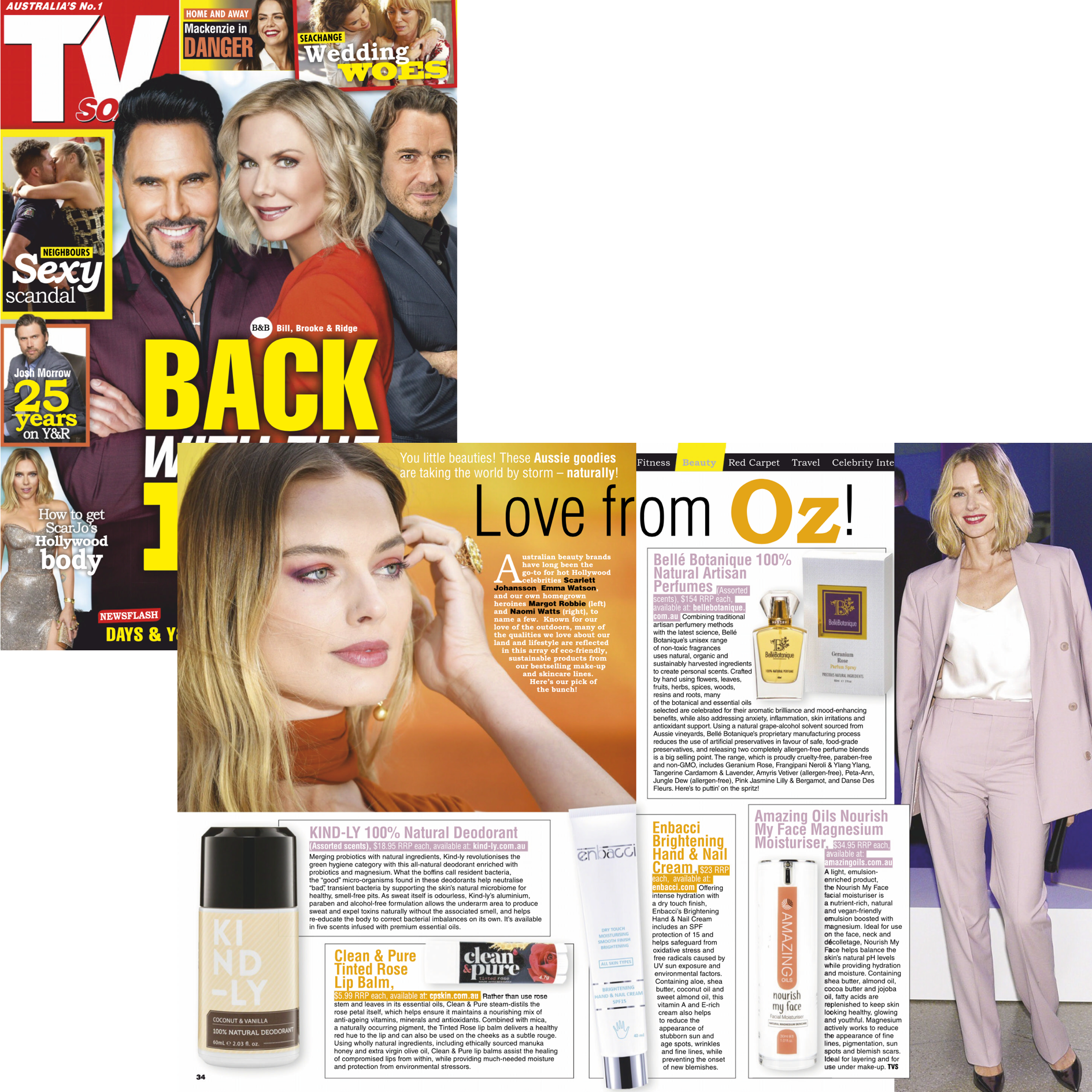 TV Soap Magazine KIND-LY Natural Deodorant