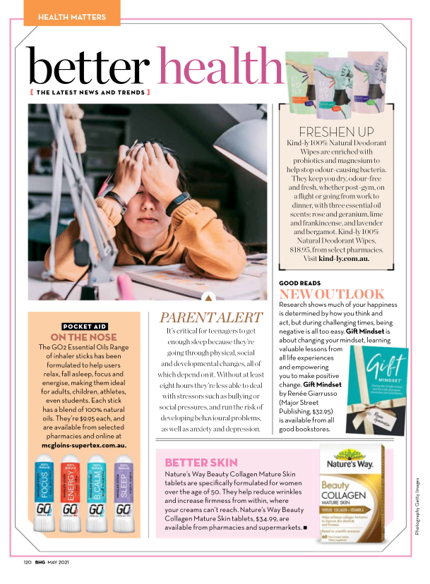 Better Homes & Gardens Magazine: KIND-LY 100% Natural Deodorant Wipes