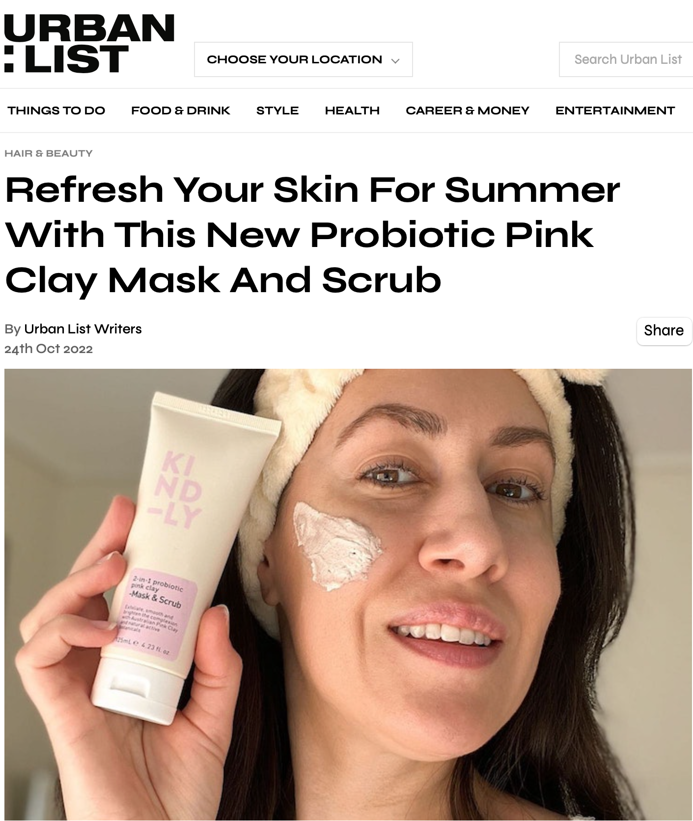 Urban List: Refresh Your Skin For Summer With This New Probiotic Pink Clay Mask And Scrub