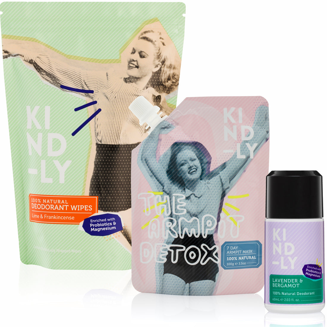100% Natural Deodorant Roll-On & Wipes + The Armpit Detox Bundle