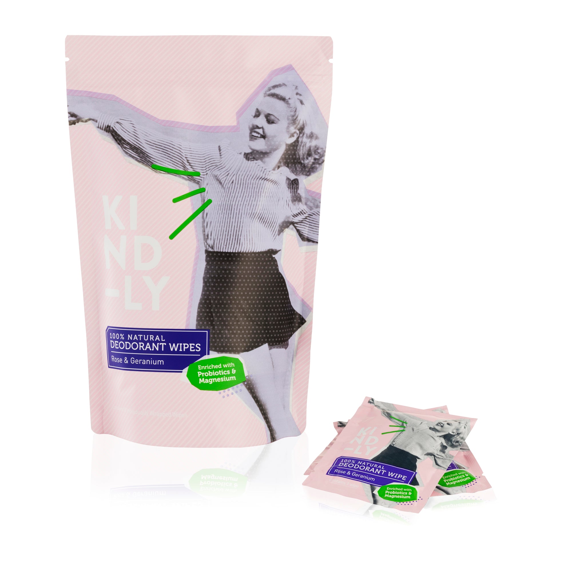 100% Natural Deodorant Wipes - 3 Packs