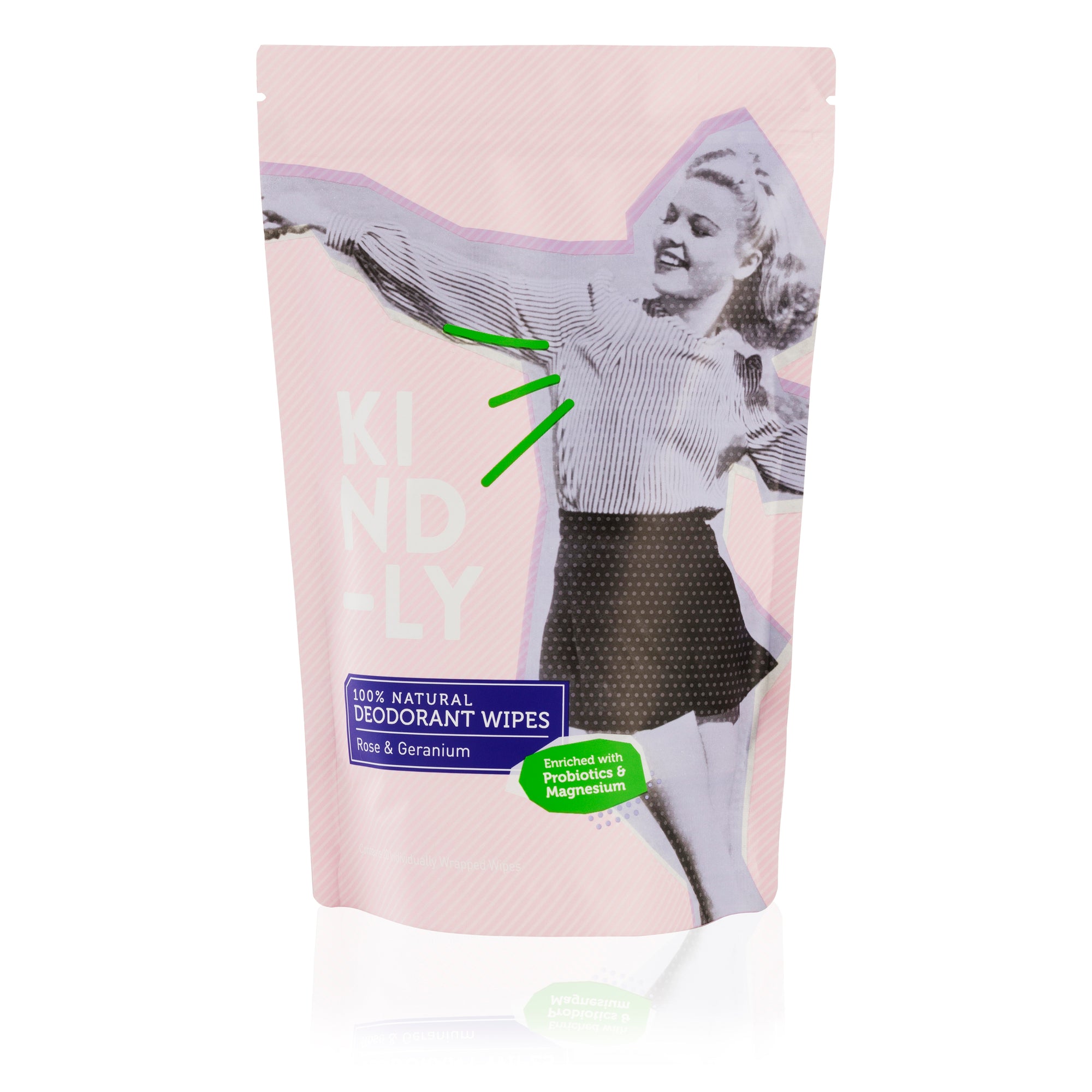 Rose &amp; Geranium - 100% Natural Deodorant Wipes