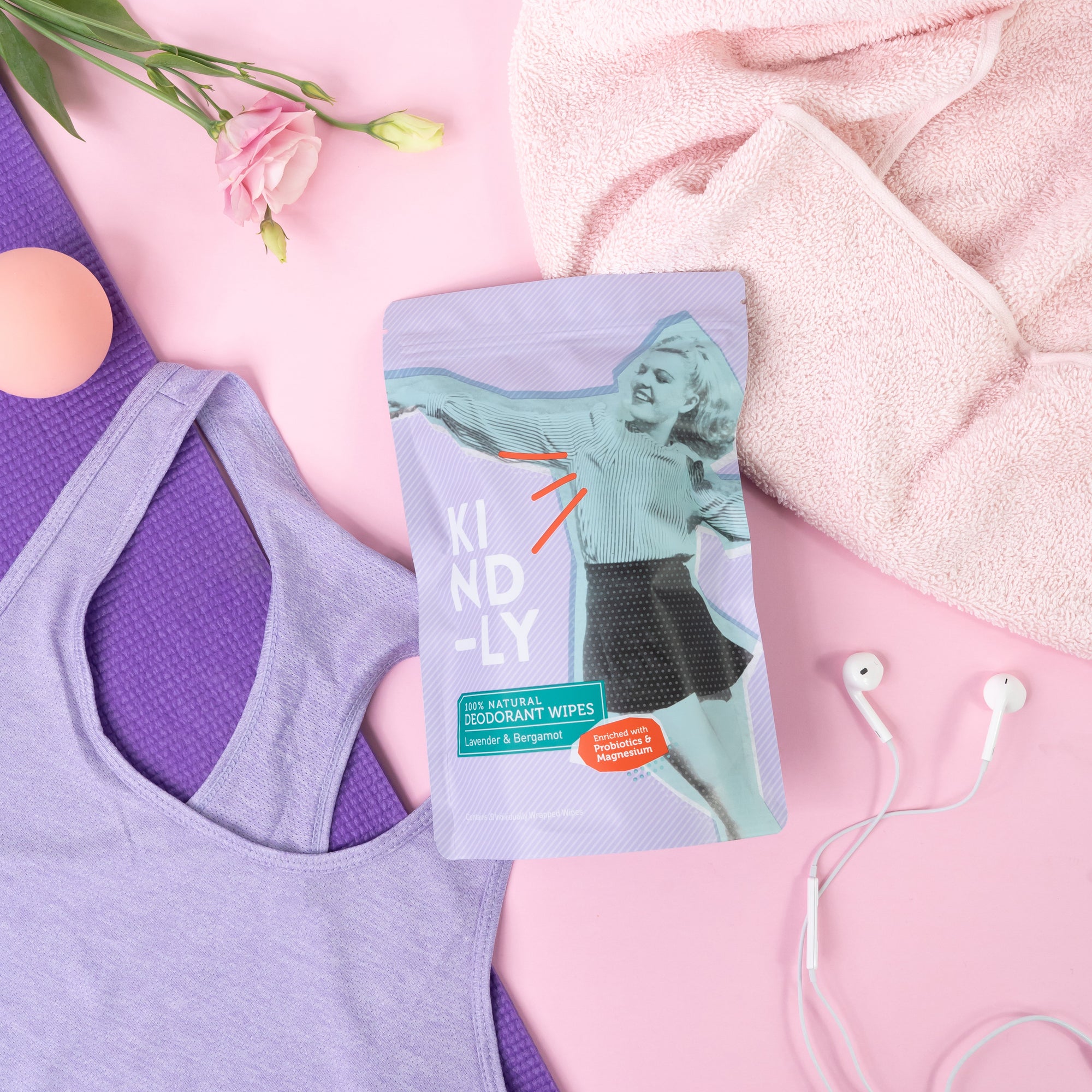 Lavender &amp; Bergamot - 100% Natural Deodorant Wipes